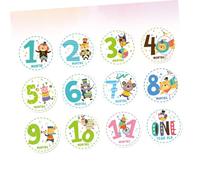 Didiseaon Data Adesivi Mensili Per Ragazzo Ragazza Adesivi Per Le Tappe Fondamentali Del Ragazzo Ragazza Set Da 12 Pezzi in Carta Decorazioni Creative Per Album Fotografico