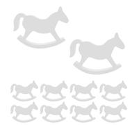Didiseaon Decorazione a Forma di Cavallo a Dondolo in Legno Bianco 10 Pezzi Giocattoli per Piccoli e Ragazzo Ragazza Centrotavola Vintage per Matrimoni e Feste Statuine in Miniatura