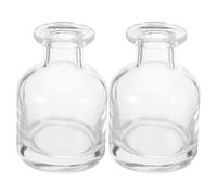 Didiseaon Diffusore di Aromaterapia in Vetro Cilindrico 150 Ml Trasparente Flacone Diffusore Bocca Stretta per Oli Essenziali Set da 2 Bottiglie Vuote Bastoncini per Casa e Ufficio