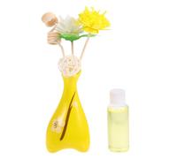 Didiseaon Diffusore di Aromi in Ceramica Bastoncini di Rattan, Set Profumatore per Ambienti Antistress per Casa e Ufficio, Decorazione per Soggiorno e Bagno