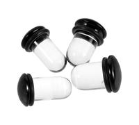 Didiseaon Dilatatori per Orecchie Forma a Fungo in Vetro Nero Set 4 Pezzi Design Sicuro Antiscivolo per Piercing a Cartilagine e Uso Quotidiano
