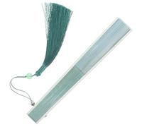 Didiseaon Fan di Lotus Leaf Portatile Ventilatore a Mano Pieghevole tenuto Supporto per Foto dei Fan ventagli Pieghevoli in bambù ventaglio d'Epoca Osso di bambù Light Green