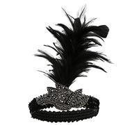 Didiseaon Fascia Di Da Sposa Perline Per Braccialetti Incantesimi Impressione Smussatura Ricamato Freddo Film Teiera Di Rana Orecchini Di Accessori Strass Piuma Artificiale Black