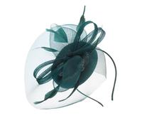 Didiseaon Fascinator Donna Rete Verde Scuro Leggero per Tea Party Cerimonia e Matrimonio Copricapo Elegante e Riutilizzabile Accessorio Capelli Raffinato e Confortevole