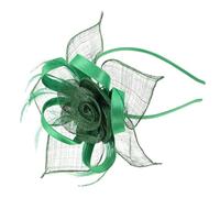 Didiseaon Fascinator Vintage in Organza Verde Rete Traspirante Copricapo Vittoriano per Donna Piuma a Forma di Pavone Fascia per Festa del Tè e Matrimonio Accessorio Artigianale per