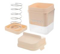 Didiseaon Filtro per Yogurt Greco Riutilizzabile con Rete Fine in Acciaio Inossidabile e Coperchio, Colino per Yogurt Fatti in Casa e Latte di Soia, Accessorio Cucina Beige