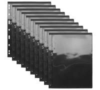 Didiseaon Fogli per Album Francobolli 9 Fori Neri 10 Pezzi, Pagine Archivio in Pet per Collezionisti, Protezione Francobolli e Banconote, Materiale Filatelia per Raccolta e Esposizione Casa