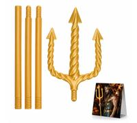 Didiseaon Forcella da diavolo di Poseidon, per cosplay, demone, tridente rimovibile, accessorio per costume di Halloween, colore oro, 122 cm, in plastica