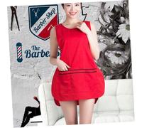 Didiseaon Grembiule per Parrucchieri Lucido Rosso 76X56Cm Tasche Comodo e Traspirante Adatto per Salone e Casa