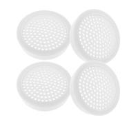 Didiseaon Griglia Audio Auto Rotonda 4 Pezzi in Plastica Bianca | Protezione Contro Vibrazioni, Montaggio, Finitura Decorativa, per Cruscotto e Interno Vettura