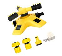 Didiseaon Irrigatore Automatico Rotante con Connettore da 1 Pollice | Abs Giallo, Ugello ad Angolo Regolabile, Spruzzo Obliquo e Diretto, per Prato e Giardino