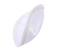 Didiseaon Kippah Ebraica Bianca per Uomini Adulti in Poliestere, Resistente alla Deformazione e Traspirante, Cappello Tradizionale Raffinato per Cerimonie e Preghiere Religiose