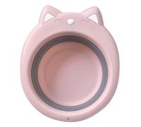 Didiseaon Lavabo Pieghevole per a Forma di Gatto in PP Rosa Lavandino Portatile Salvaspazio per Viaggi e Uso Quotidiano Bacinella Multifunzionale per Bagnetto e Pulizia