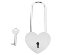 Didiseaon Lucchetto a Forma di Cuore Inciso per Valigia e Diario, Lucchetto da Viaggio Resistente alla Pioggia, Bianco, per Coppie e Luoghi Turistici come L’albero dei Desideri