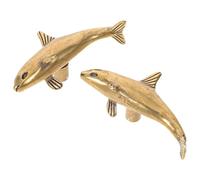 Didiseaon Maniglie per Mobili Vintage in Ottone a Forma di Delfino Pomelli per Cassetti Decorativi in Ottone Massiccio Set da 2 Pezzi per Armadi e Mobili da Cucina Maniglie Artistiche