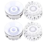 Didiseaon Manopole di Controllo del Volume per Chitarra Elettrica e Basso, Set da 4 Pezzi in Plastica Resistente Scala Graduata per Regolazione Precisa, Accessori di Ricambio per Strumenti