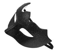 Didiseaon Maschera Veneziana Nera Mezza Faccia in Plastica per Donna e Uomo, Riutilizzabile e Confortevole, per Halloween e Festa in Maschera