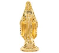 Didiseaon Mini Statua Sacra Cattolica in Dorato Decorazione Religiosa da Tavolo per Natale e Spazi Compatti Figurina Santa Madre di Gesù Regalo di Fede e Speranza