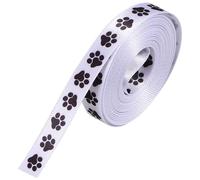 Didiseaon Nastro Grosgrain Motivo Zampa di Cane Nero, 2 Pezzi da 4,5 M Ciascuno, Nastro Artigianale in Poliestere Resistente per Confezionamento e Decorazioni Fai da Te