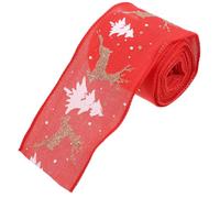 Didiseaon Nastro Regalo Natalizio Rosso, Poliestere Ferro, per Ghirlande | Facile da Formare in Fiocchi, Design Versatile, Mantiene le Forme del Bouquet, per Confezioni e Crafts