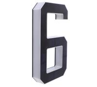 Didiseaon Numero civico solare da 9 pollici, numero civico 6 nero con | Cartello luminoso con numero civico per esterni, numeri civici solari da parete, funzionamento senza manutenzione, per