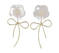 Didiseaon Orecchini Donna Fiore in Lega Rustless, Forma Fiore e Fiocco, Stile Elegante e Fresco, Resistenti e Non Deformabili, per Appuntamenti e Lavoro