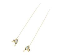 Didiseaon Orecchini Goccia Colibrì con Zirconi Blu Catena Lunga Elegante da Donna Accessori Moda con Simbolo di Gioia e Vitalità per Cerimonia e Regalo