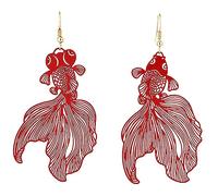 Didiseaon Orecchini Goldfish Placcati in Pendenti Lunghi Hollow Design Statement per e