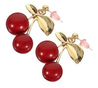 Didiseaon Orecchini Pendenti Forma di Fiocco in Argento con Pietra Rossa Decorazione Orecchio Elegante e Leggera per Donna e Ragazze Gioielli Chic per Feste e Uso Quotidiano