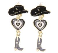 Didiseaon Orecchini Western Donna Multi Stivale Cowgirl e Cappello Pendenti Personalità Accessori per Costume Steampunk e Halloween Regalo per Compleanni e Feste