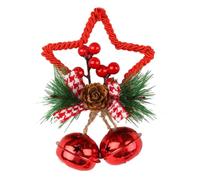 Didiseaon Ornamento Appeso Stella Fiocco Campanella Natalizia Rossa | Ferro, Tessuto e Plastica, Facile da Appendere, per Albero, Ghirlanda, Porta e Scatola Regalo
