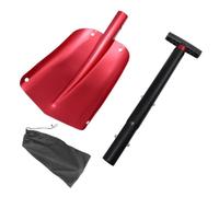 Didiseaon Pala Da Neve Pieghevole Per Veicoli Emergenza, Pala Da Snowboard Leggera e Staccabile Custodia Rossa, Strumento Per Rimozione Neve e Pacciame Per Campeggio e Outdoor