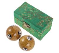 Didiseaon Palle Cinesi della Salute da 42 Mm in Smalto Dorato, Coppia di Palline da Massaggio per Esercizi Antistress, Terapia Ergonomica per Mani e Polsi, Adatte a Casa, Ufficio e Relax