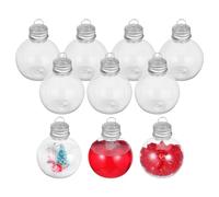Didiseaon Palline decorative per albero di Natale: confezione da 10 bottiglie trasparenti per bevande, 100 ml, a forma di lampadina, ornamenti da appendere, bottiglie ermetiche per succhi di frutta
