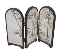 Didiseaon Paravento Cinese da Tavolo Miniatura in Legno 30x22cm, Schermo Pieghevole Tradizionale per Decorazione Feng Shui e Privacy su Scrivania Casa