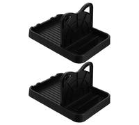 Didiseaon Poggiamestolo da Cucina Pieghevole 2 Pezzi Portacoperchio e Poggia Cucchiaio in Nero, Supporto Verticale Resistente al Calore per Bancone, Organizer Utensili per Cucina Domestica