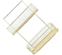 Didiseaon Porta Spezie da Parete Doppio in Ferro Dorato, Organizer da Cucina e Bagno Montato a Muro, Mensola Porta Condimenti Multifunzione per Casa e Balcone