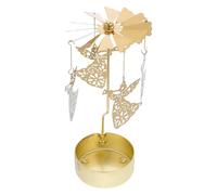 Didiseaon Portacandele Oro Rotante in Ferro a Forma di Carosello Supporto Decorativo per Candele Tea Light Meccanismo Girevole, per Occasioni Speciali e Natale