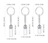 Didiseaon Portachiavi Bottiglie di Vetro Trasparente da Viaggio 3 Pezzi Tappi Acrilici Argento, Flaconi Ricaricabili per Oli Essenziali e Profumo, Accessorio Decorativo Multifunzione