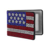 Didiseaon Portadocumenti Auto con Brillanti Organizer Patente e Assicurazione con Bandiera Americana Portacarte Resistente Antigraffio e Resistente alle Macchie Accessorio Interno Elegante