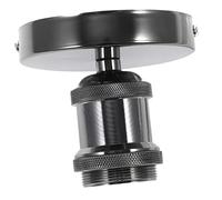 Didiseaon Portalampada Da Soffitto Vintage E27 in Alluminio Nero Per Lampadine a Vite, Base Della Lampada Retrò Adatta Per Casa, Ufficio, Ristorante e Bar, Facile Installazione