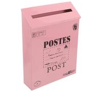 Didiseaon Portalettere Retro in Ferro da Montare a Muro, Rosa, Ampia Capacità per Lettere e Riviste, per Uffici e Spazi Esterni