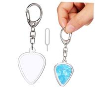 Didiseaon Portaplettri Chitarra Trasparente Forma di Cuore Custodia Portachiavi Resistente per Raccolta e Facile per Lezioni di e Portatile