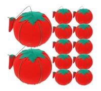 Didiseaon Portaspilli da Cucito a Forma di Pomodoro Rosso, Set da 12 Pezzi Cuscinetto Imbottito in Cotone, Piccolo e Portatile per Ricamo, Quilting e Lavori di Cucito Artigianale