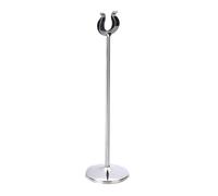 Didiseaon Portatessere U a Clip in Acciaio Inox Argento per Tavoli | Segnaposto, Menù e Numeri, Finitura Liscia, Base Antiscivolo, Adatto a Riunioni ed Eventi