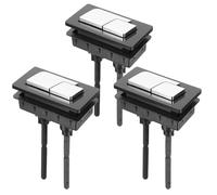 Didiseaon Pulsante di Scarico Doppio per Cisterna Wc 3 Pezzi, Ricambio Rettangolare in Plastica Nero, Pulsante per Cassetta del Water Compatibile, Facile Installazione per Bagno Famiglia