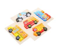 Didiseaon Puzzle Di Legno 3d Per Bambini Set Educativo Dei Pompieri Ribaltabile Autobus Treno e Auto Della Giocattolo Divertente Sviluppo Delle Capacità Motorie Coordinazione Occhio-mano