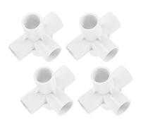 Didiseaon Raccordi e Giunti in PVC a 5 Vie 4 Pezzi per Tubi Flessibili Acqua, Adattatori Resistenti agli Urti Protezione UV per Impianti Idraulici e Fai-da-Te