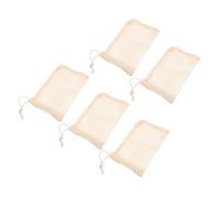 Didiseaon Sapone Da 5 Pezzi Sapone Fatto A Mano Sacchetto Per Sapone Esfoliante Rete Con Cordoncino Strumento Per La Pulizia Del Viso Per Il Bagno Doccia Beige
