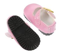 Didiseaon Scarpe in Pelle Pu Rosa per Bambole da 15cm, Paio di Scarpine Decorative Design Carino e Lavorazione Delicata per Accessori Vestiti Bambole